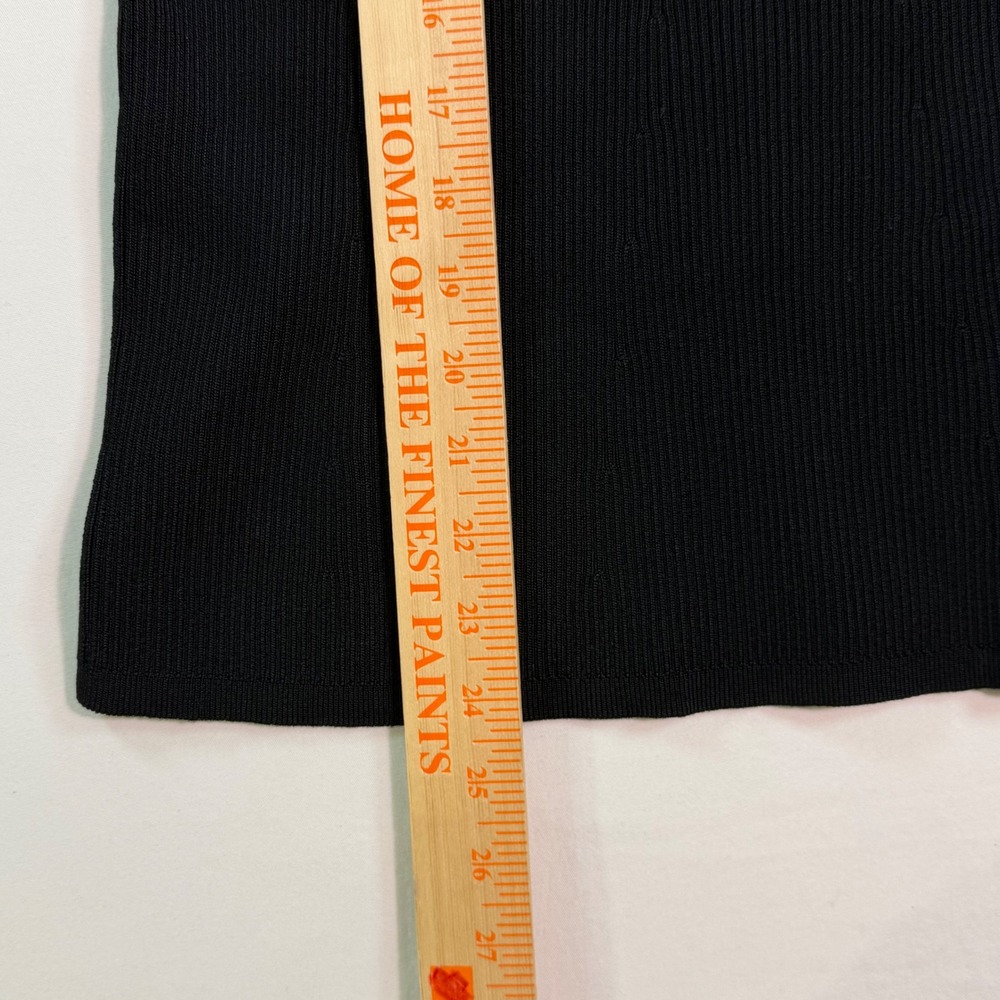 White House Black Market Black Ribbed Keyhole Sleeveless Knit Top Medium 805063 - Picture 9 of 9